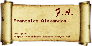 Francsics Alexandra névjegykártya