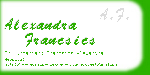 alexandra francsics business card